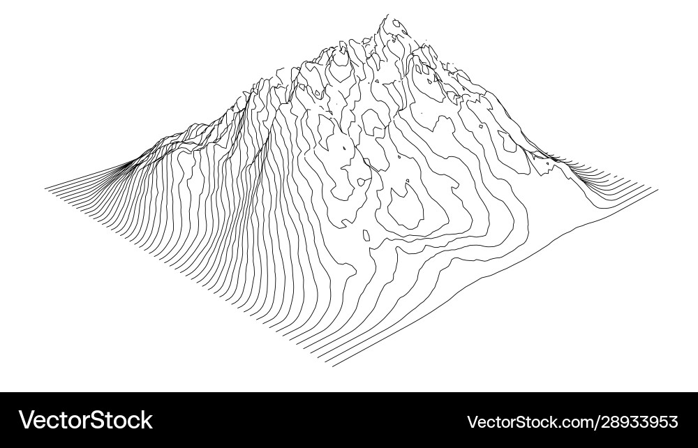 Curve lines in shape part mountain range Curve lines in shape part mountain range vector image