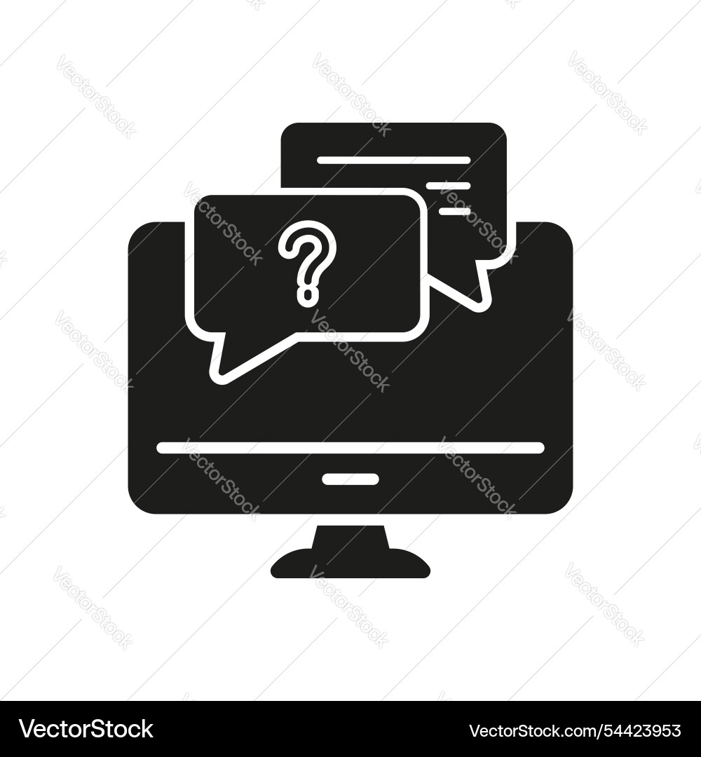 Desktop computer with message speech bubbles vector image