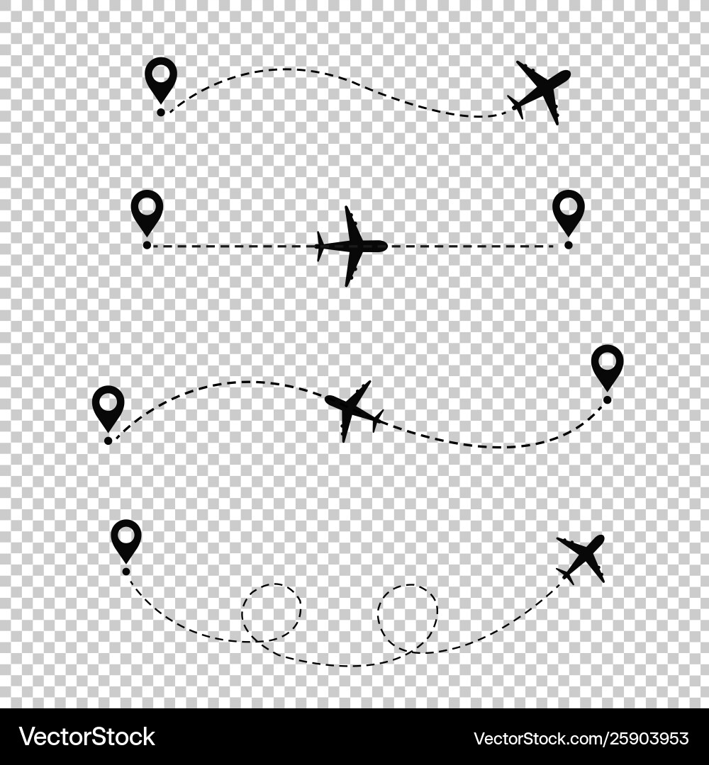 Dotted Airplane Transparent Background – Royalty-Free Vector | VectorStock, image size:1000x1080