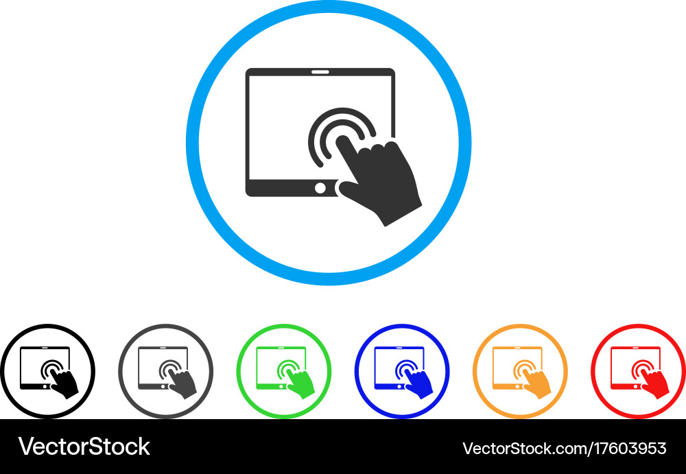 Double click tablet rounded icon vector image