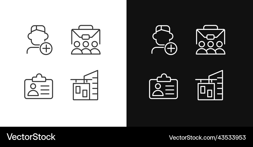 Employment pixel perfect linear icons set Vector Image
