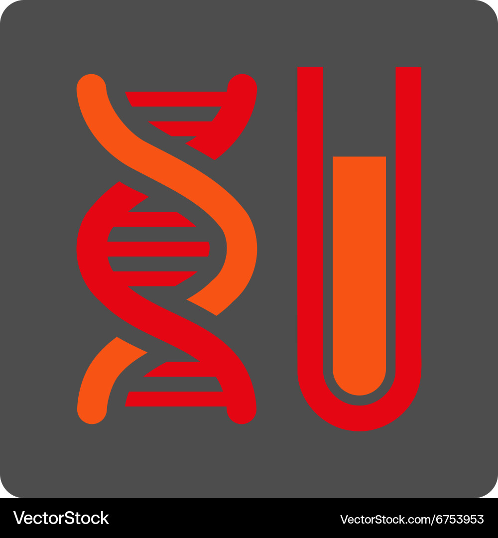 Genetical test rounded square button vector image