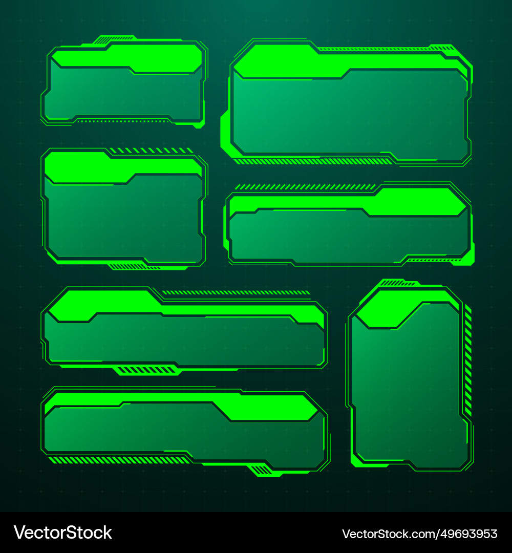 Green futuristic hud ui elements sci-fi user Vector Image