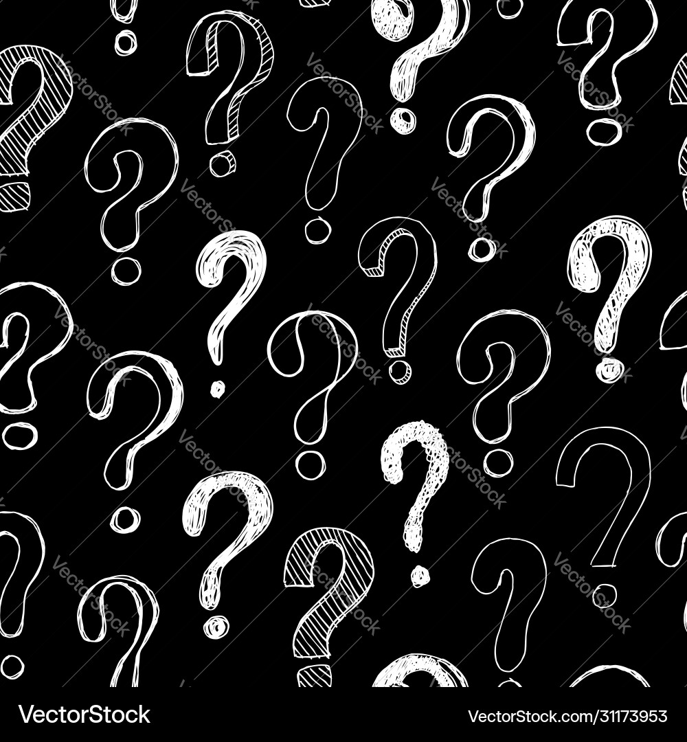 Hand Drawn Question Marks Pattern Vector Image