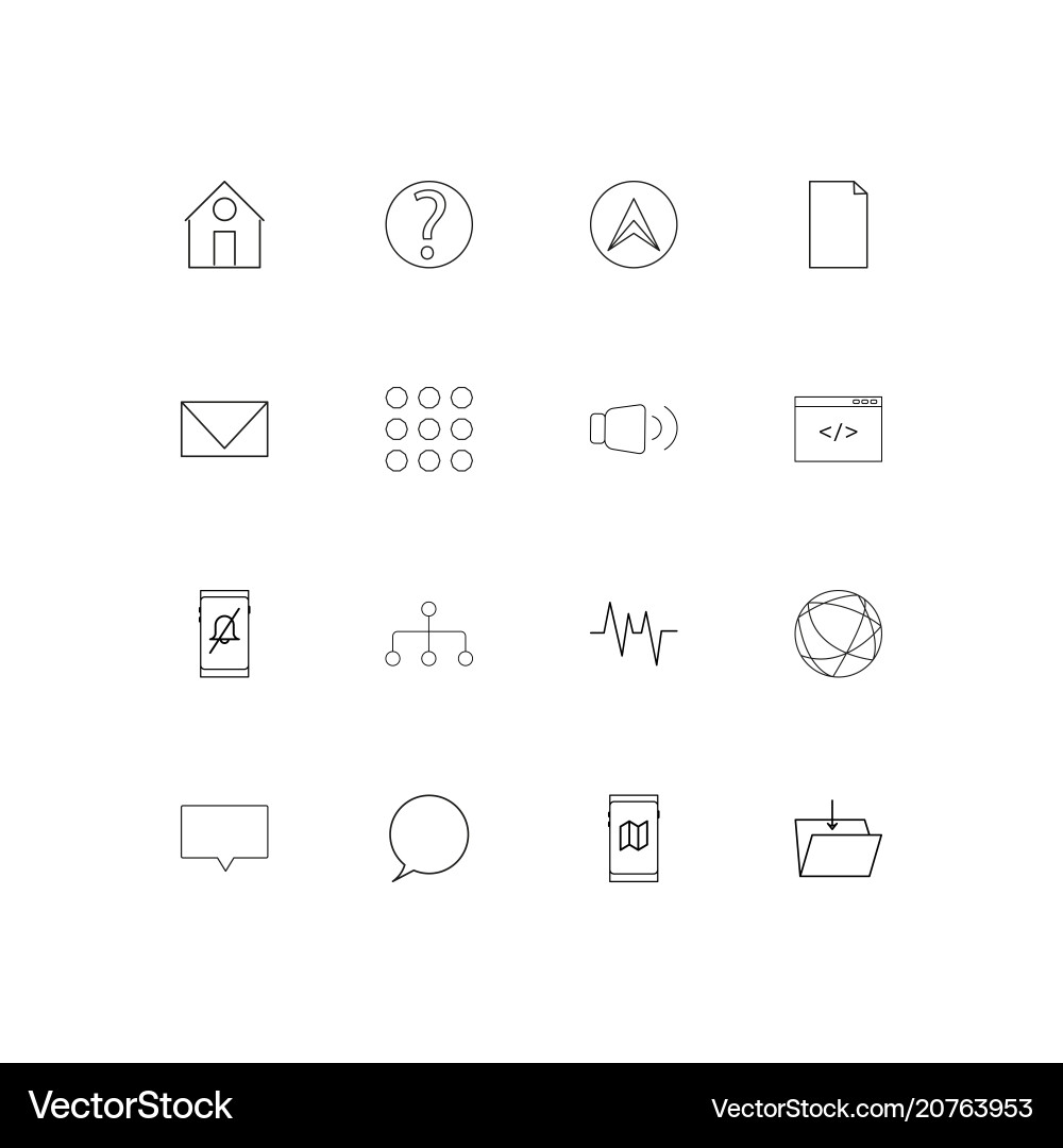 Internet of things linear thin icons set outlined vector image