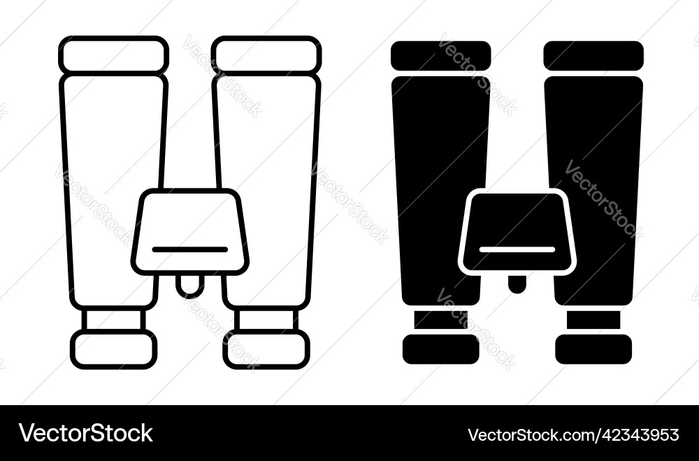 Linear icon binoculars to observe distant objects Linear icon binoculars to observe distant objects vector image