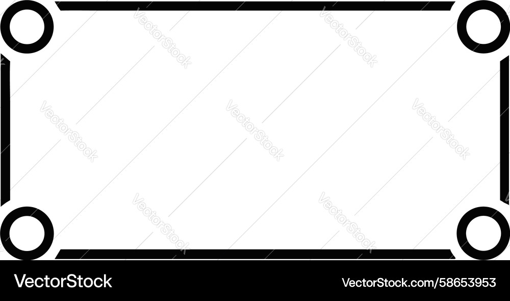 Modern rectangle frame with circular end-caps Vector Image