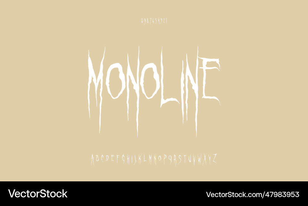 Monoline script alphabet font Monoline script alphabet font vector image