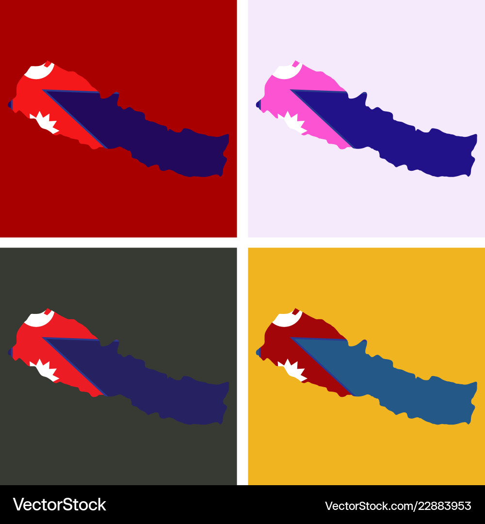 Nepal map with shadow effect vector image