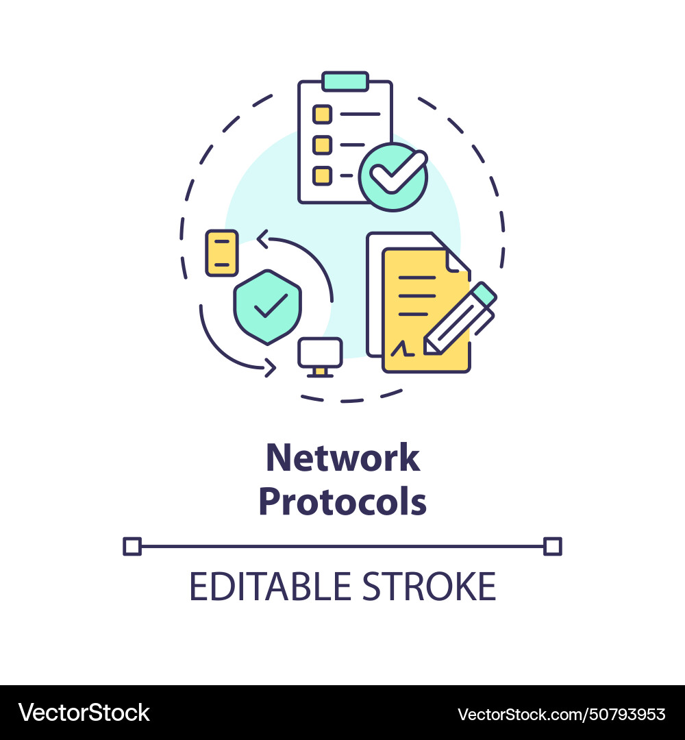 Network protocols multi color concept icon Network protocols multi color concept icon vector image