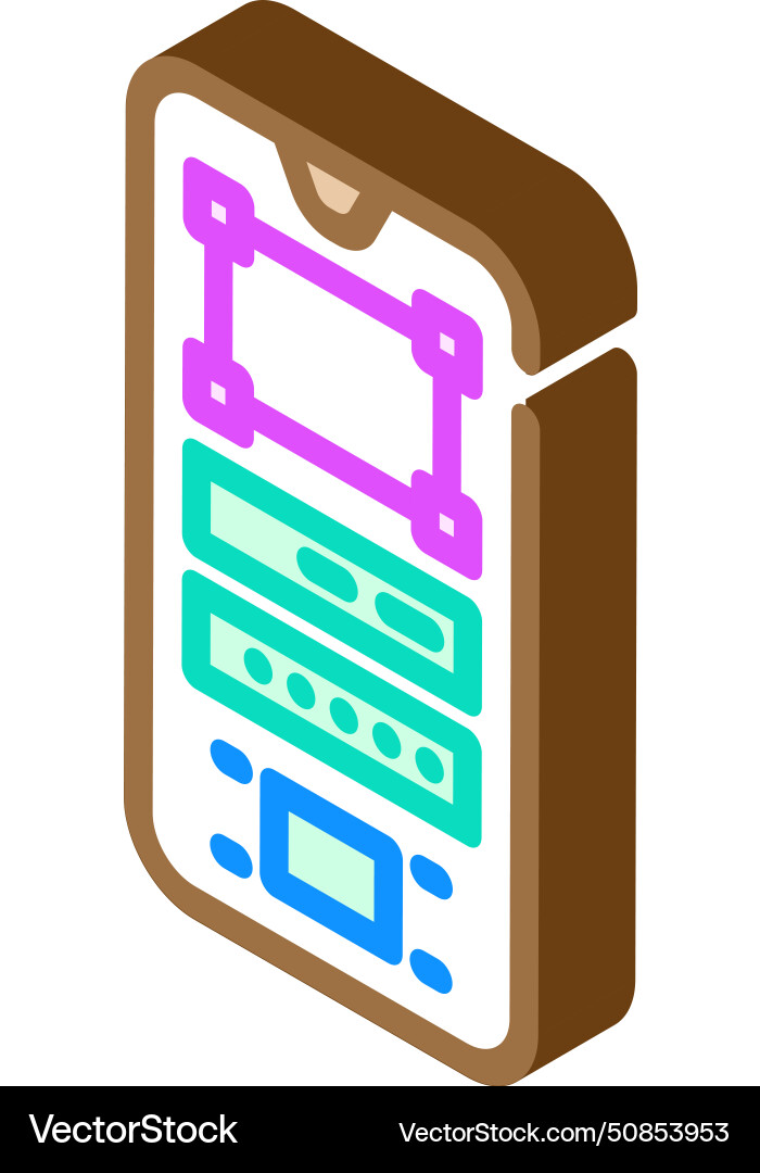 Prototype ux ui design isometric icon Prototype ux ui design isometric icon Vector Image