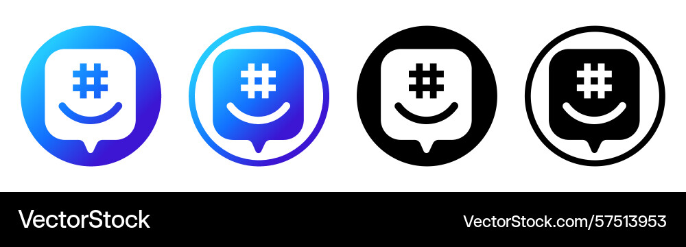 Set of round different groupme app icons isolated vector image