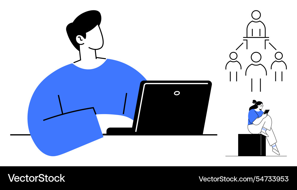 Team collaboration and hierarchical structure Vector Image