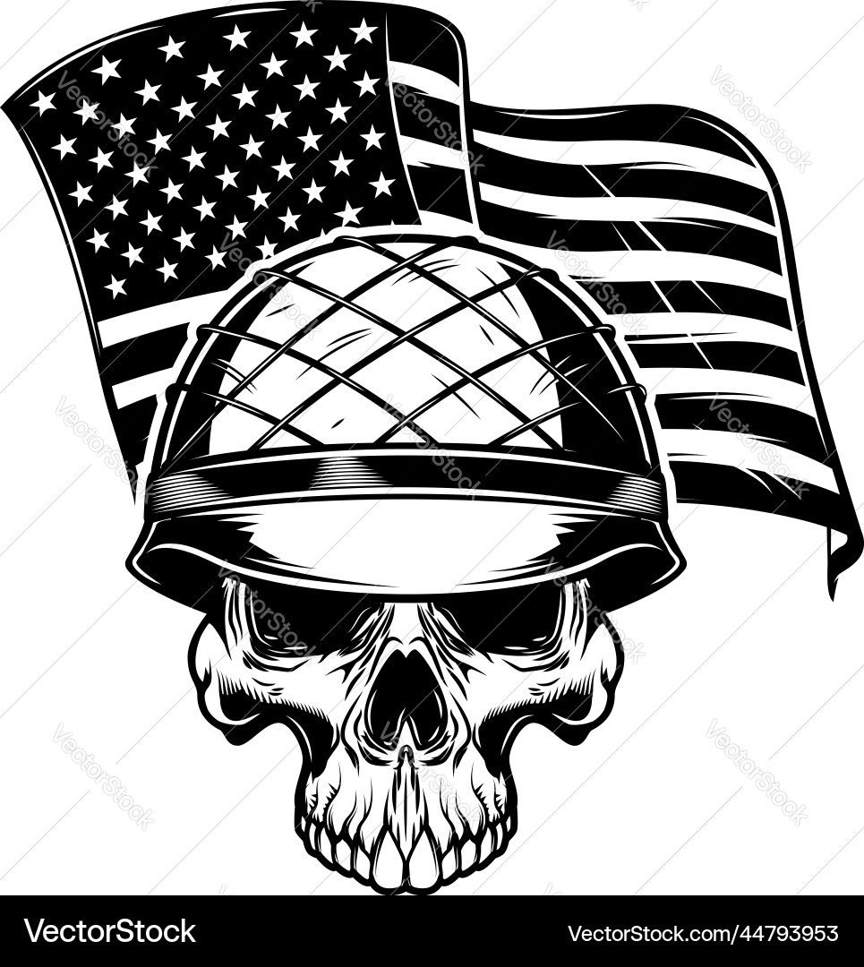 Totenkopf im Armeehelm auf USB-Flagge Hintergrund Totenkopf im Armeehelm auf USB-Flagge Hintergrund vektorbild