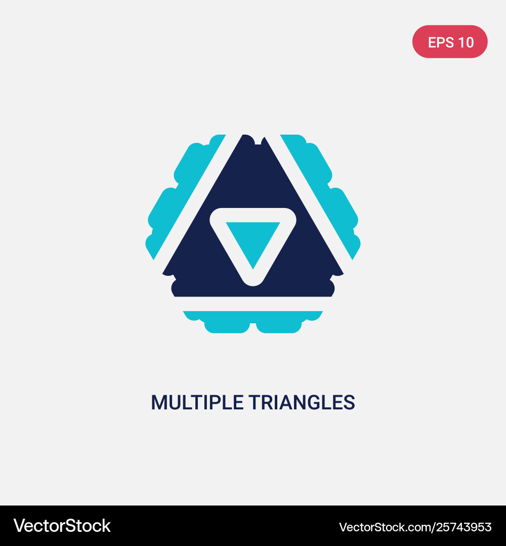 Two color multiple triangles inside hexagon icon Two color multiple triangles inside hexagon icon vector image
