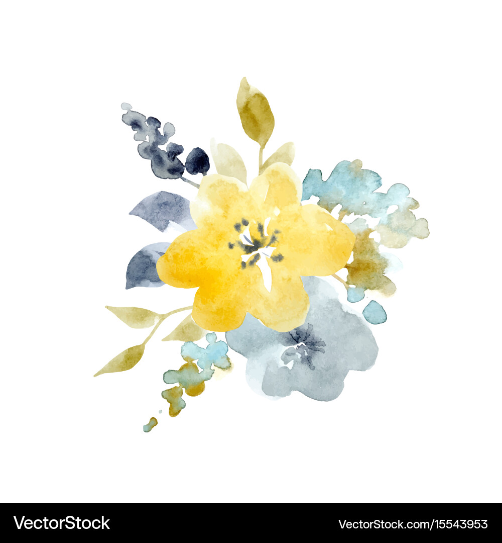 Watercolor Floral Artwork Vector Image