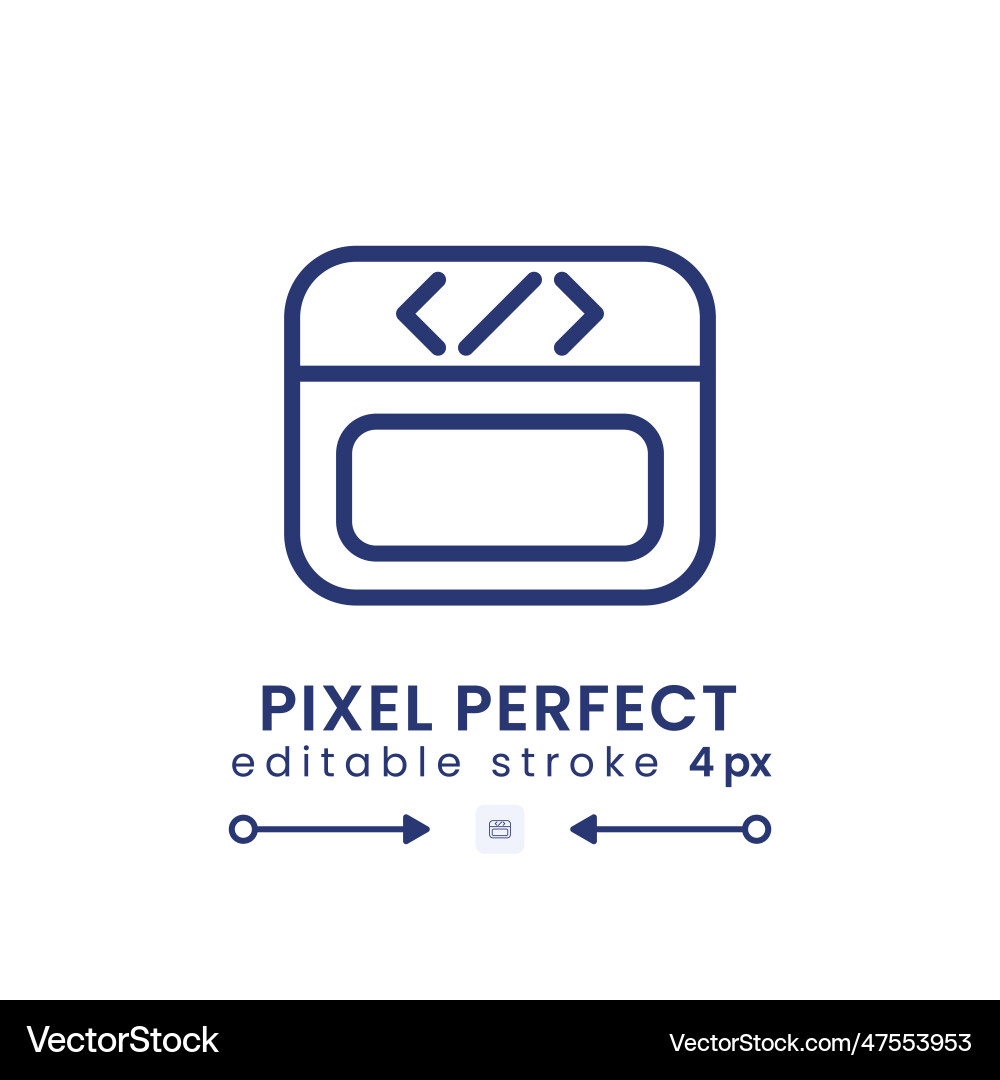 Webpage coding linear desktop icon Webpage coding linear desktop icon vector image