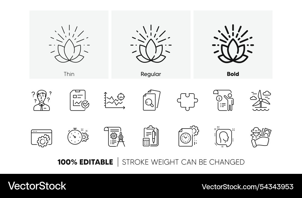 Windmill fraud and inspect line icons for web Windmill fraud and inspect line icons for web vector image