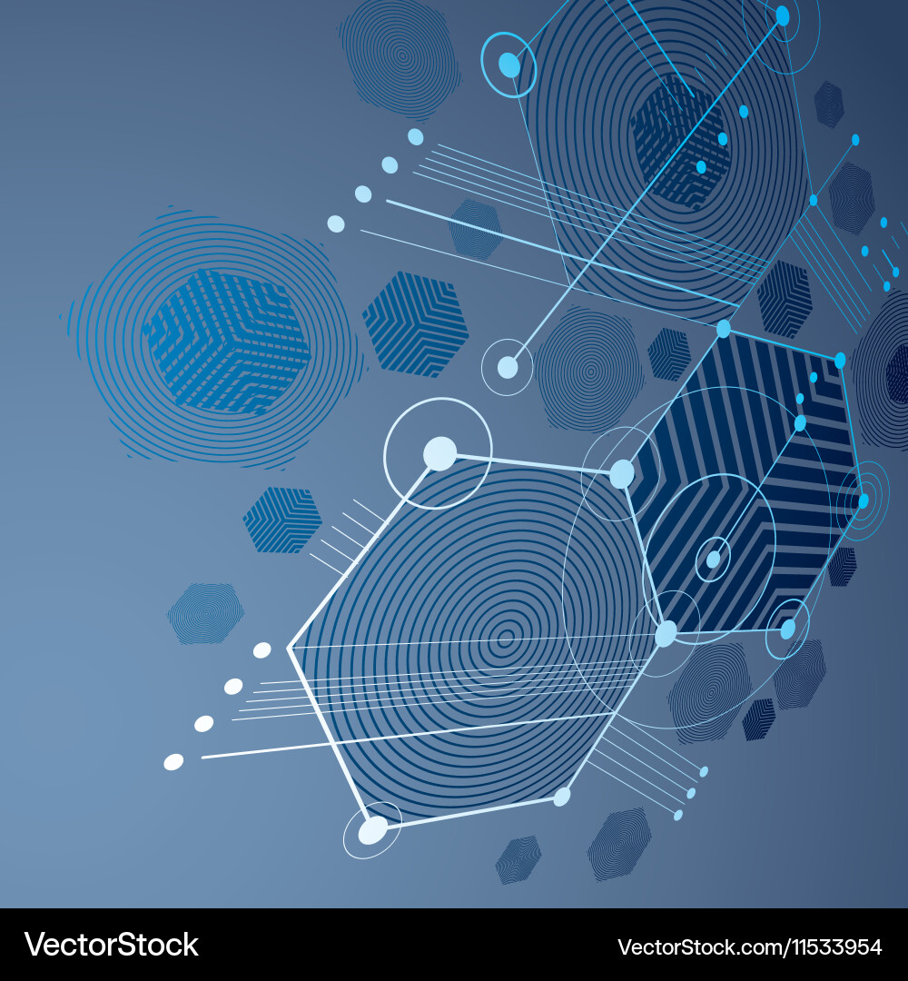 3d abstract blue background created in bauhaus Vector Image