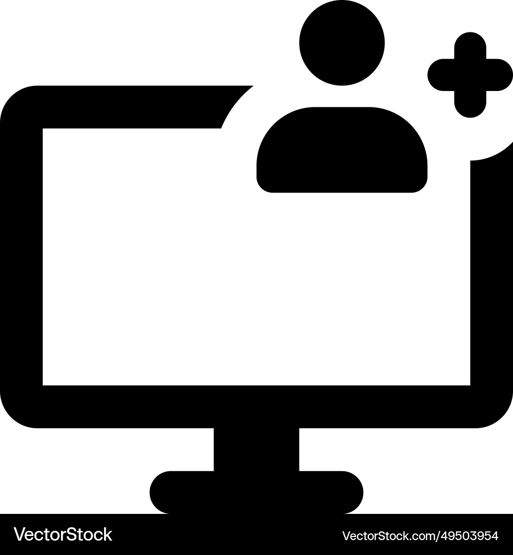 Adding new user or account to monitor system vector image