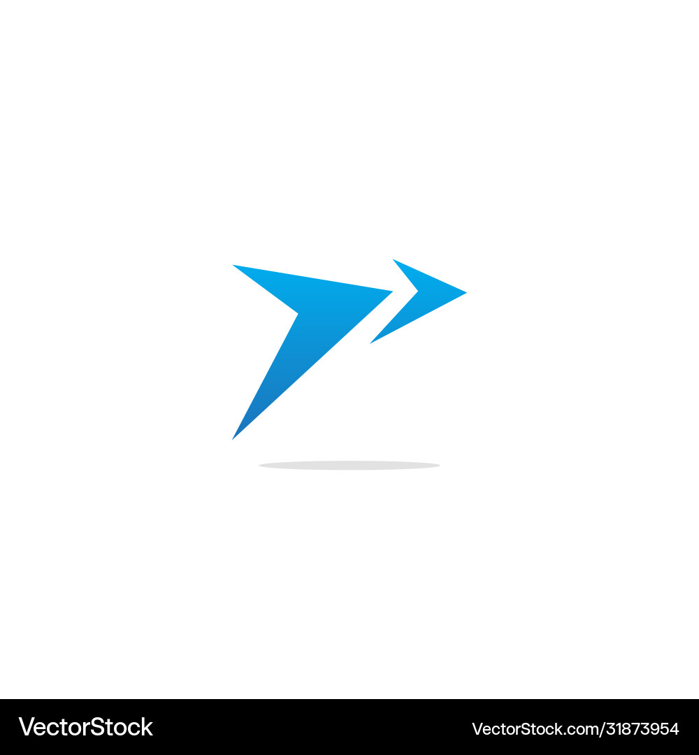 Arrow right triangle logo Royalty Free Vector Image