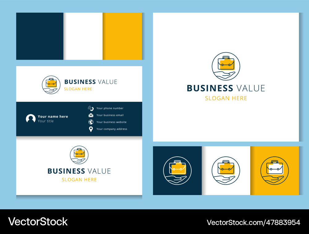 Business value logo design with editable slogan Business value logo design with editable slogan vector image