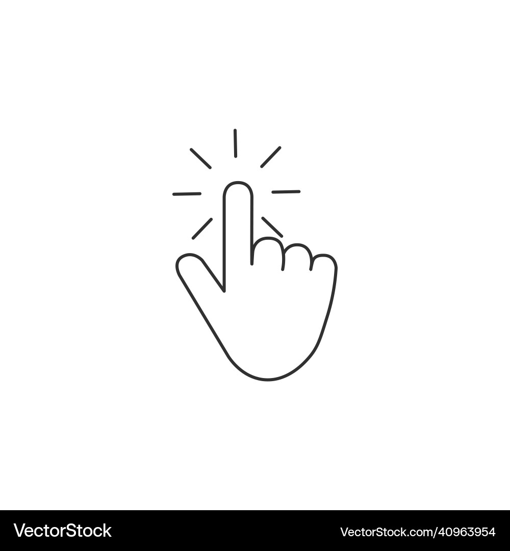 Clicking finger icon hand pointer press web vector image