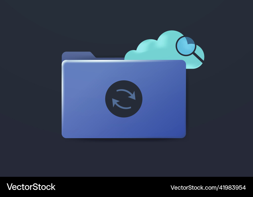Cloud storage icon concept computer folder Cloud storage icon concept computer folder vector image