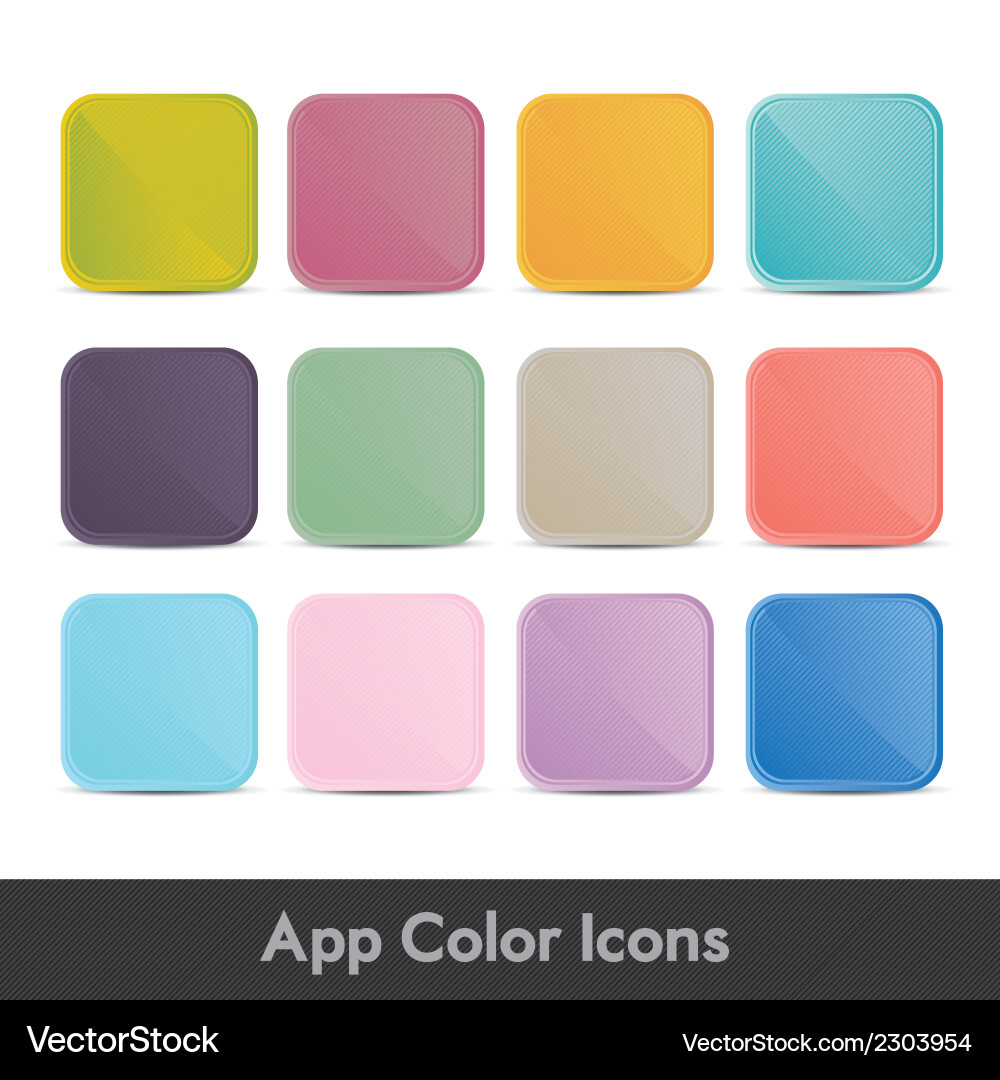 Colorful icons for applications with lines texture Vector Image