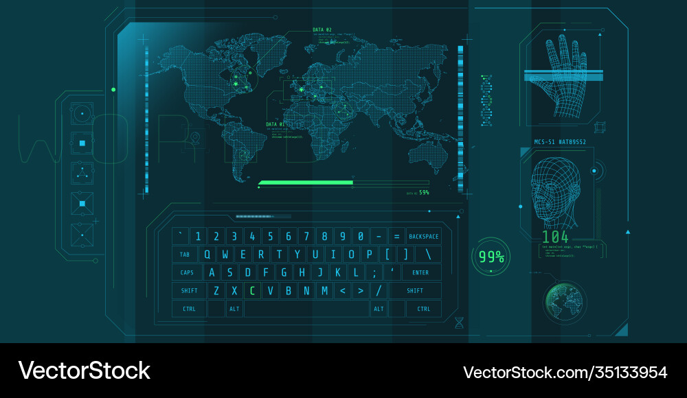 Data Access & Security Interface vector image