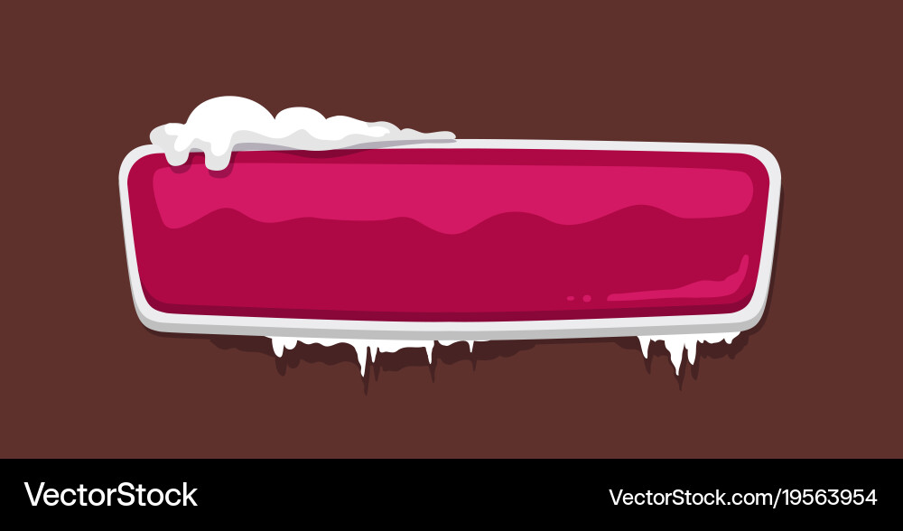 Empty glossy web push button covered snow vector image