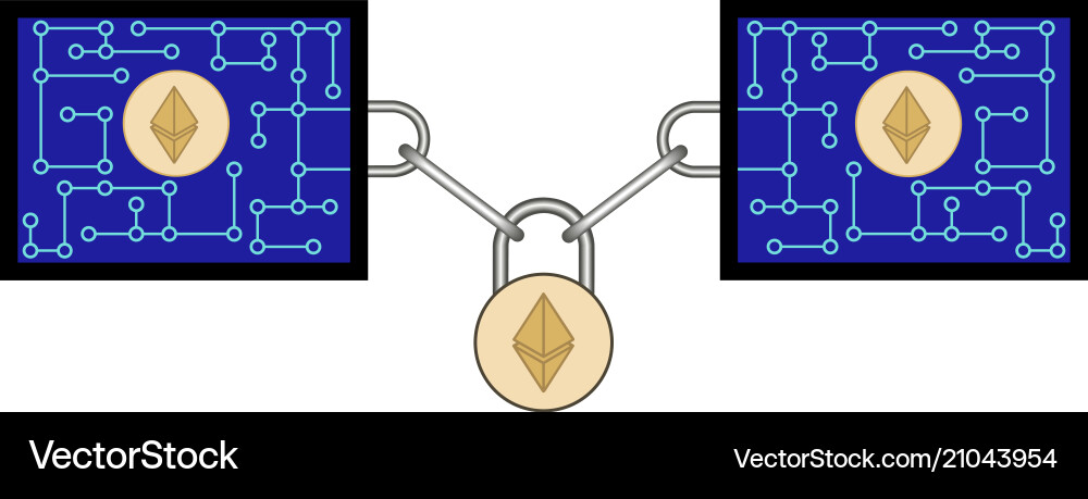 Ethereum Blockchain Security Vector Image