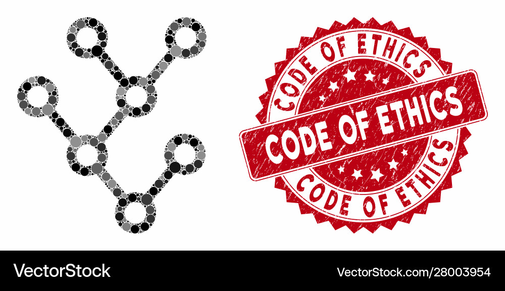 Mosaic binary tree with textured code ethics Mosaic binary tree with textured code ethics vector image