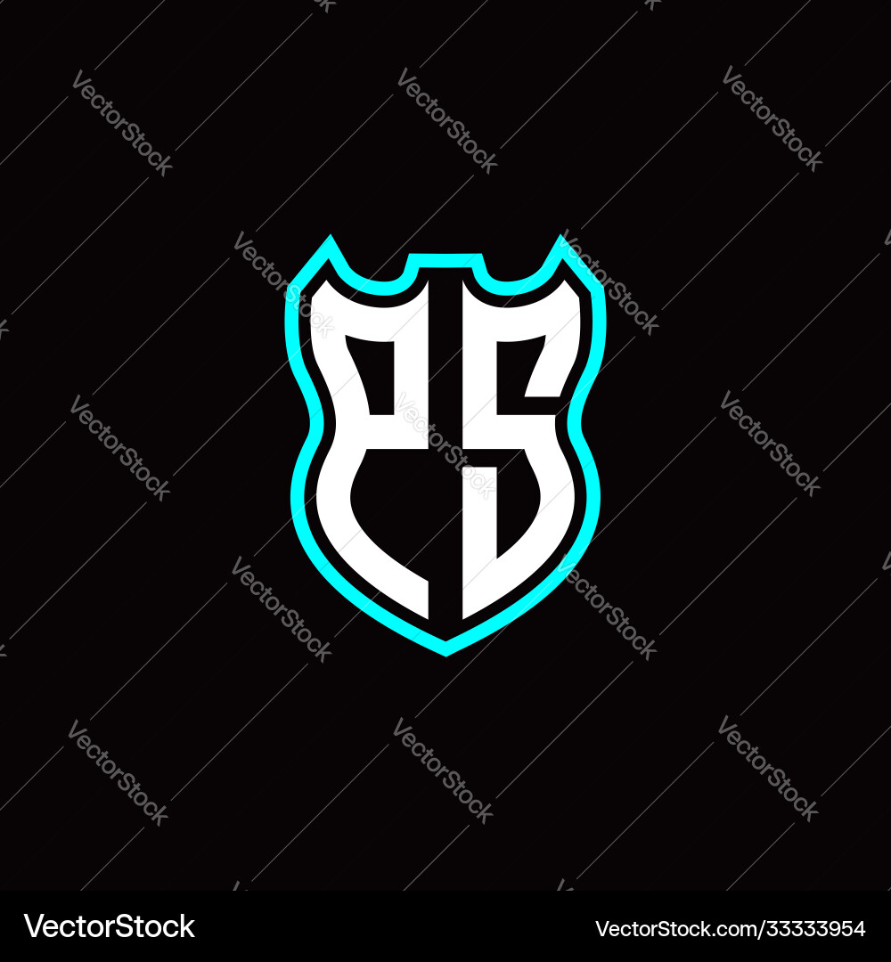 P s initial logo design with shield shape P s initial logo design with shield shape vector image