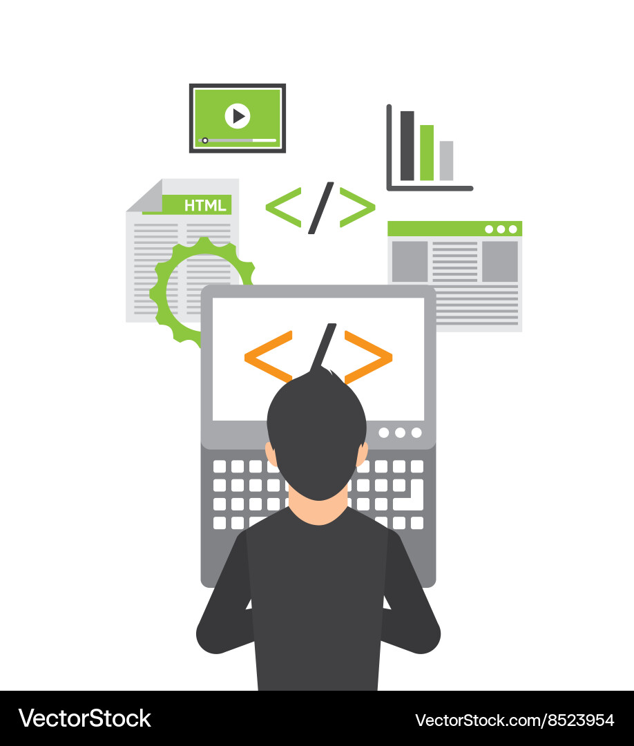 Programming language design Vector Image
