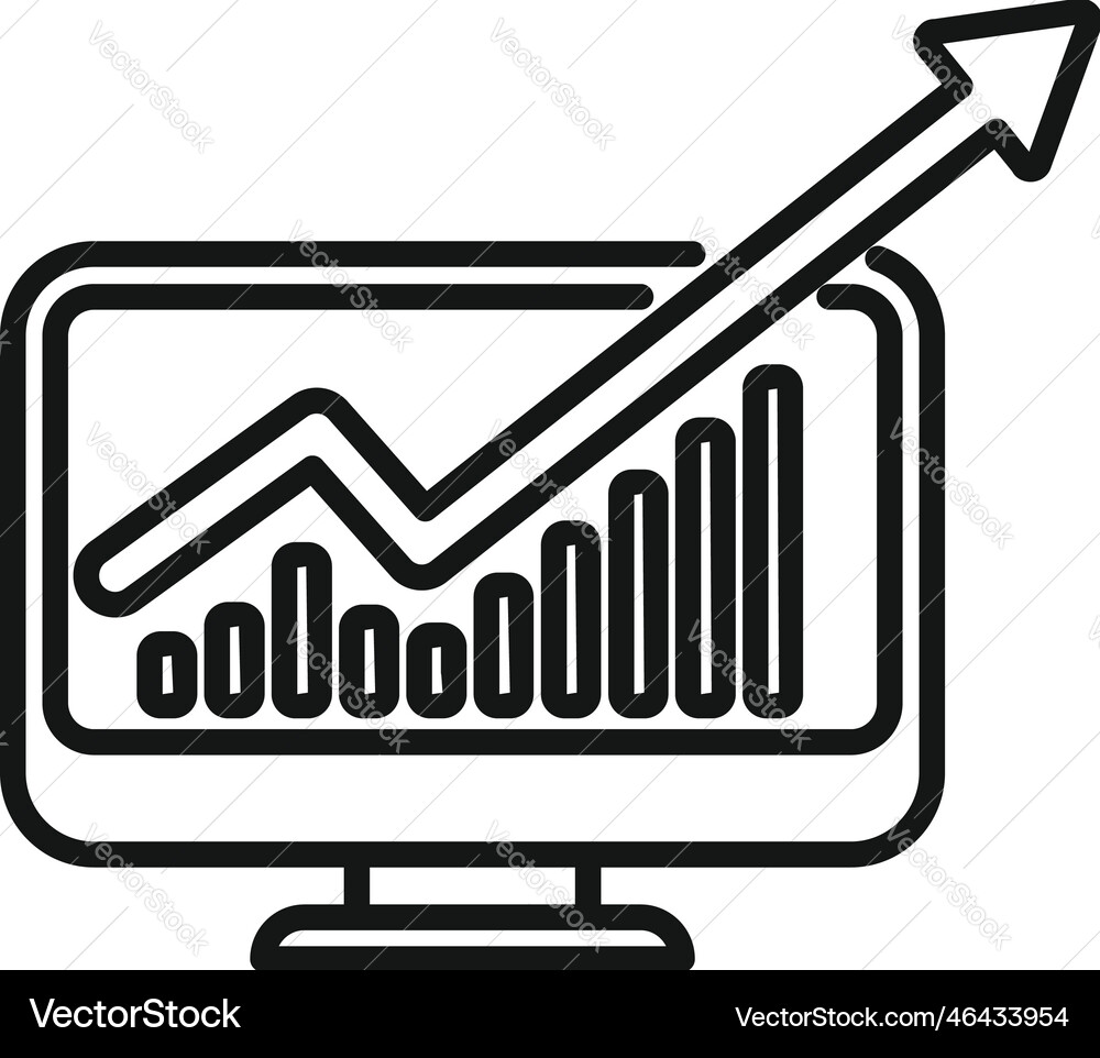 Report icon outline computer data Report icon outline computer data vector image