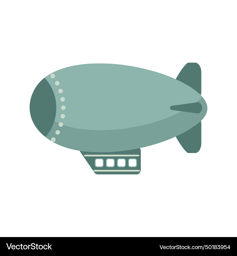 Retro dirigible in simple flat style perfect Vector Image