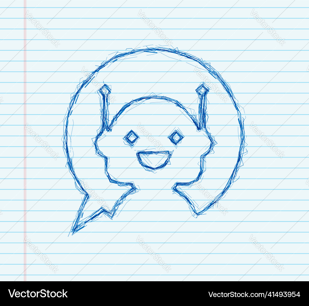 Robot sketch icon bot sign design chatbot symbol Robot sketch icon bot sign design chatbot symbol vector image