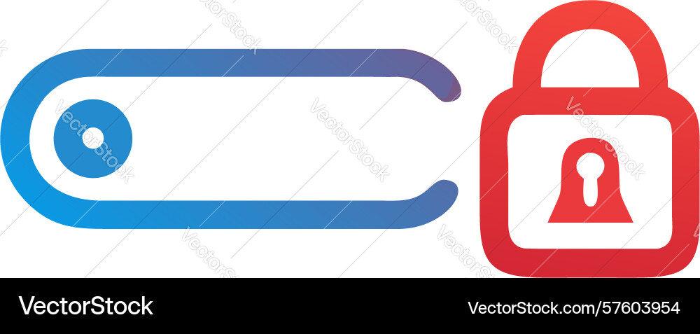 Security lock toggle switch control icon design vector image