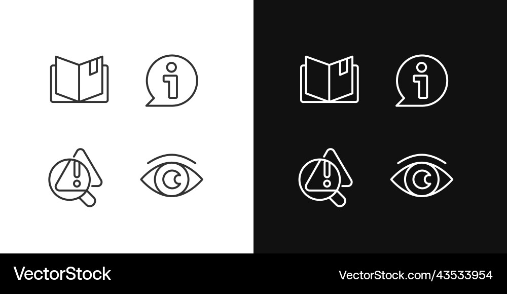 Seeking for answers pixel perfect linear icons Seeking for answers pixel perfect linear icons vector image