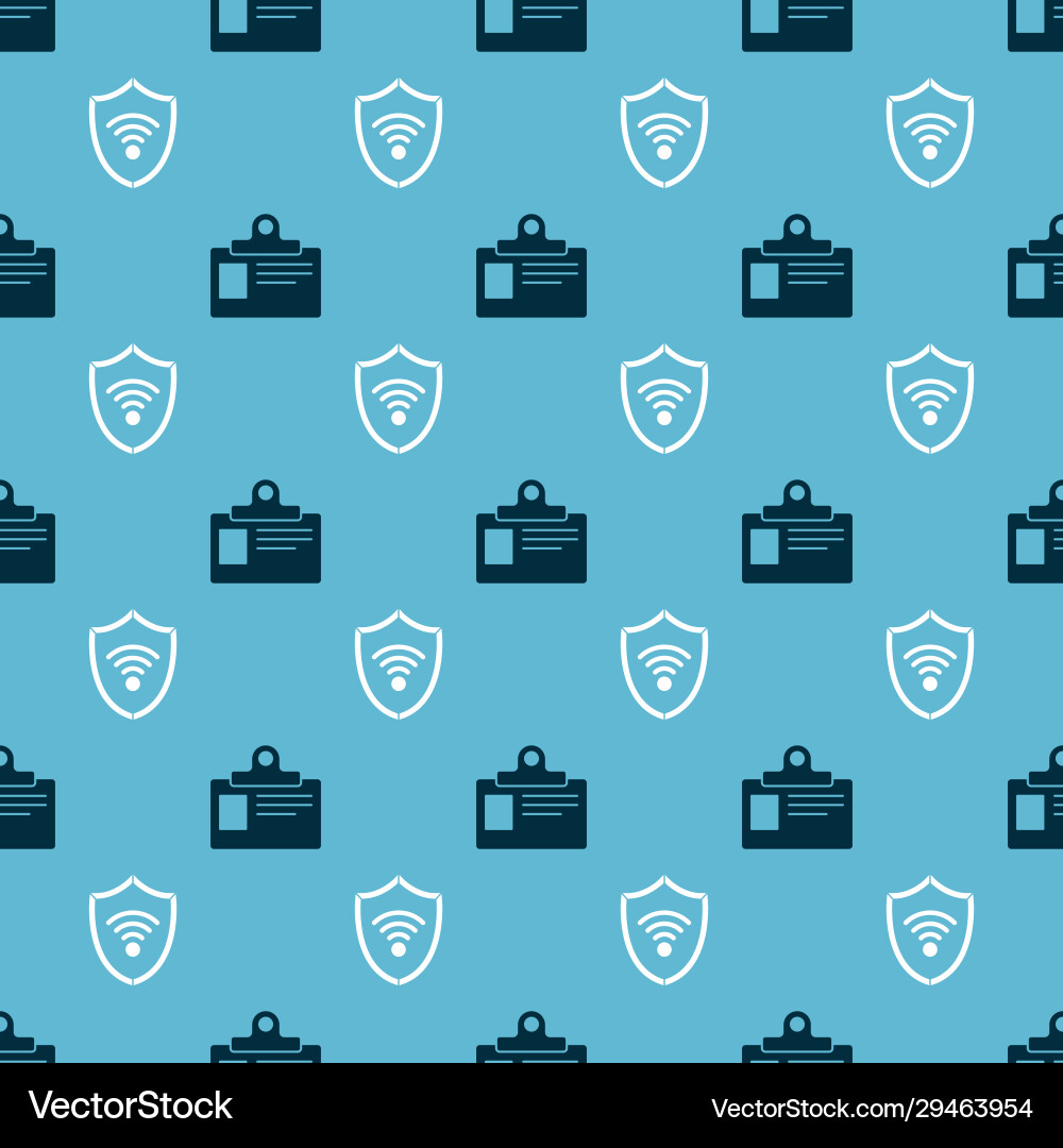 Set identification badge and shield with wifi Set identification badge and shield with wifi vector image