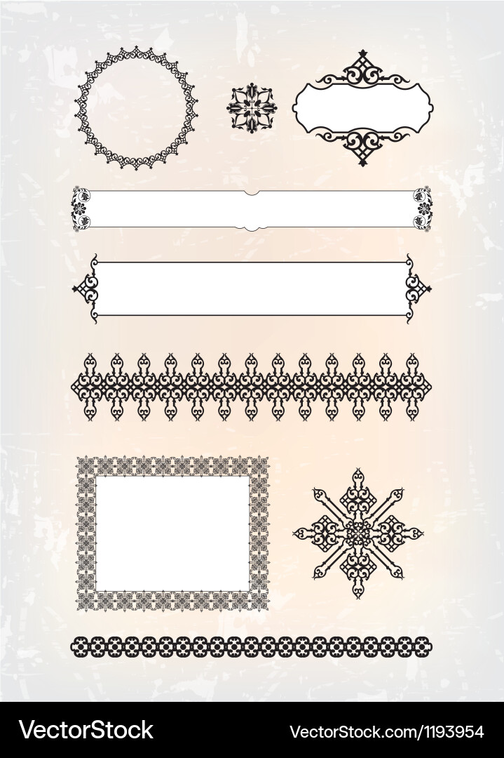 Set of abstract decorative pattern vector image