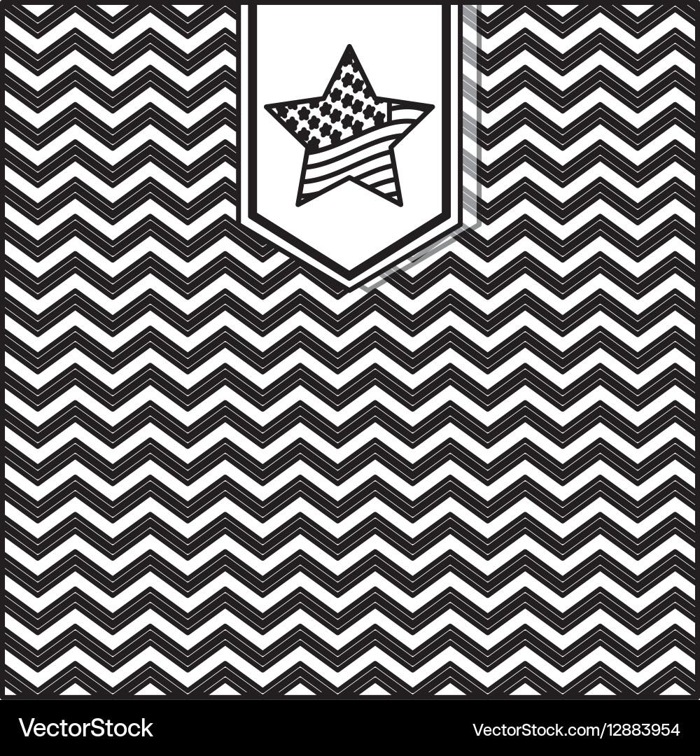 Silhouette pattern with zig zag texture vector image