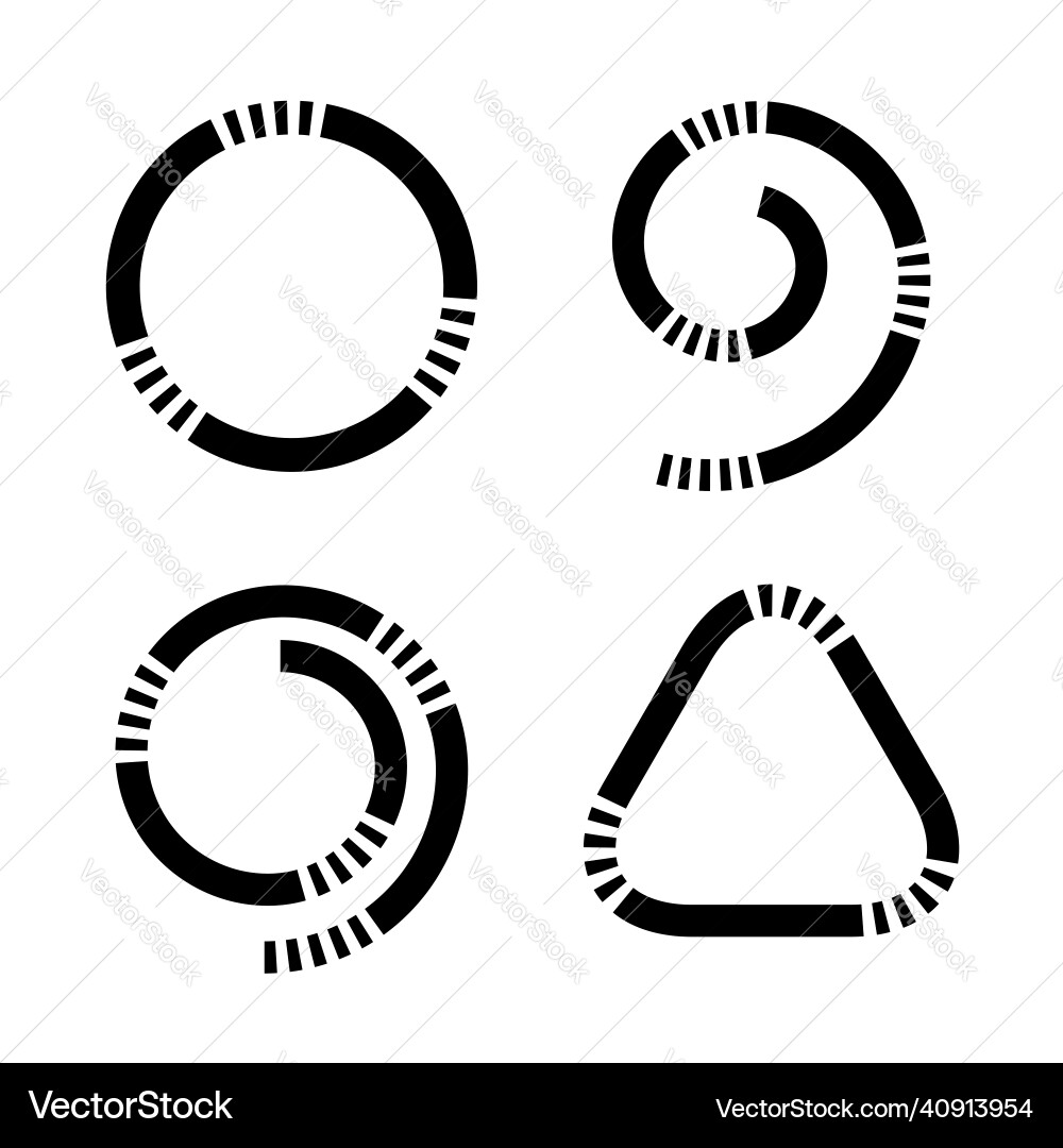 Spiral circle and triangle elements Spiral circle and triangle elements vector image
