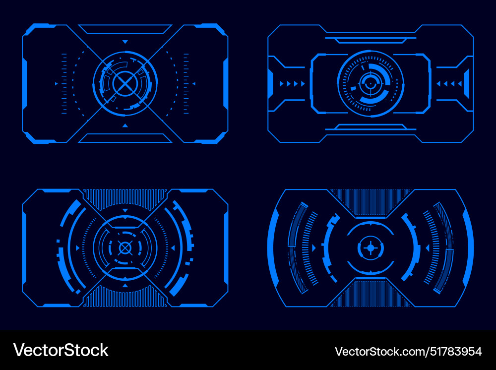 Technology futuristic set hi tech element hud Vector Image