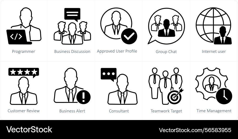 A set of 10 seo icons as programmer business Vector Image