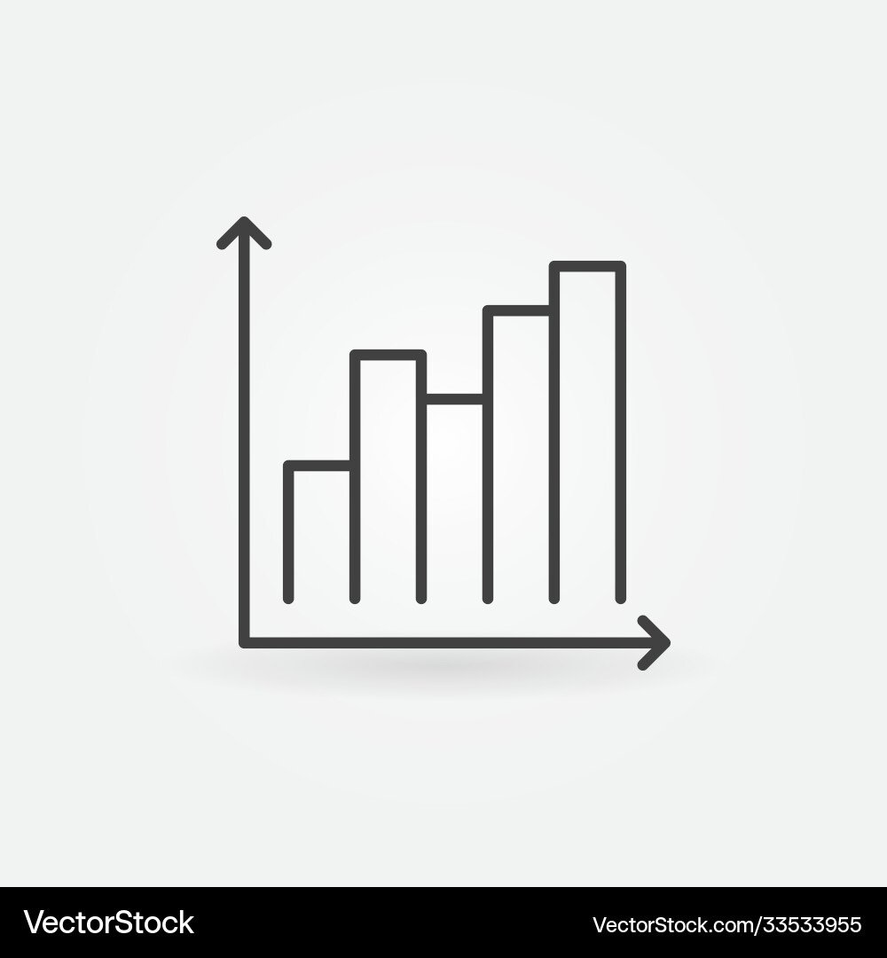 Bar chart thin line concept simple icon Bar chart thin line concept simple icon vector image