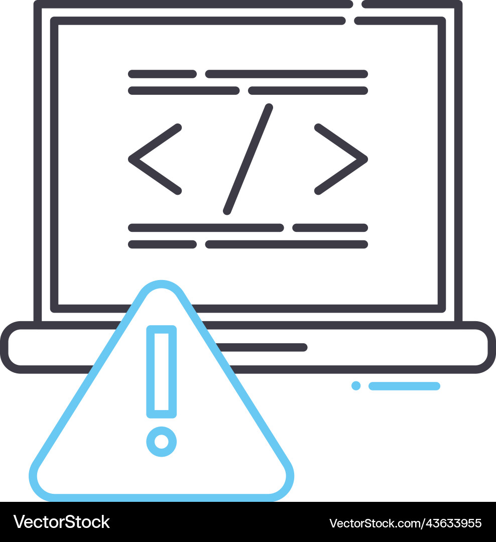 Error window line icon outline symbol Error window line icon outline symbol vector image