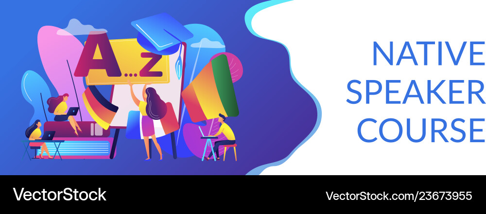 Foreign language workshop concept banner header Foreign language workshop concept banner header Vector Image