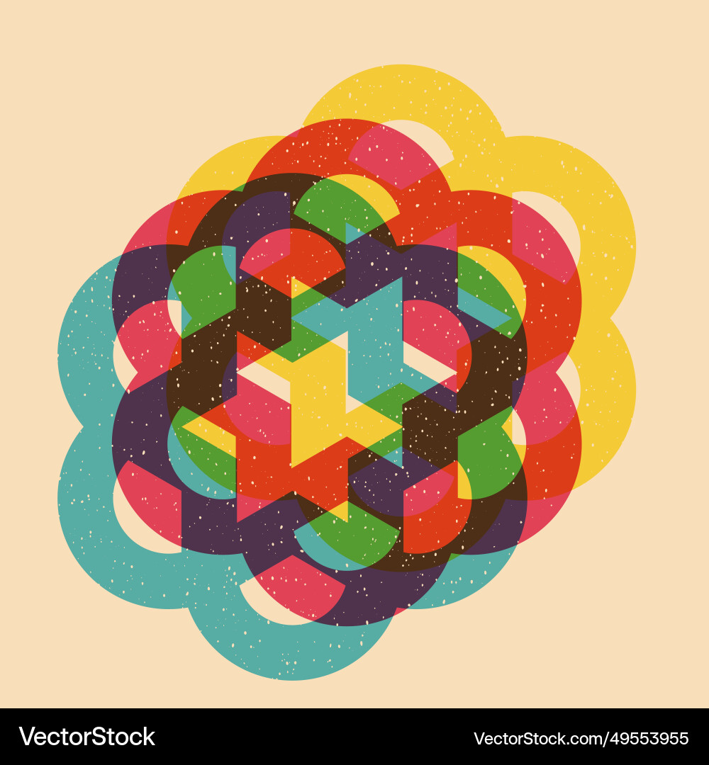 Geometric object with riso print effect Geometric object with riso print effect vector image